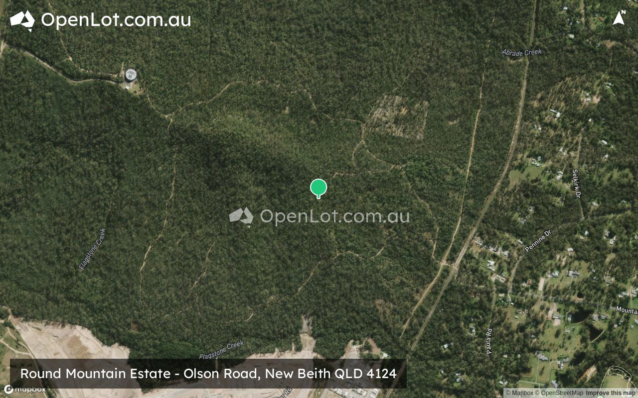 Satellite image for Olson Road, New Beith QLD 4124