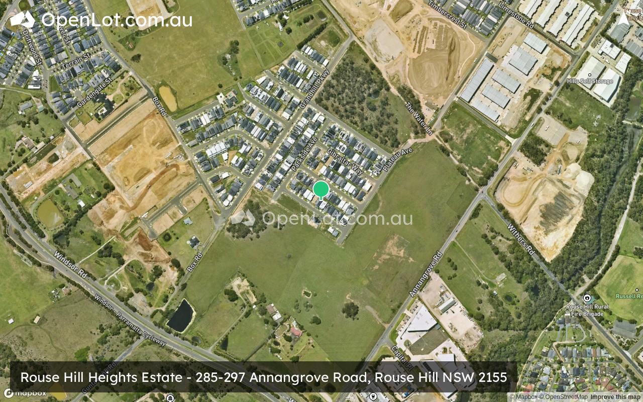 Satellite image for Rouse Hill Heights Estate - 285-297 Annangrove Road, Rouse Hill NSW 2155