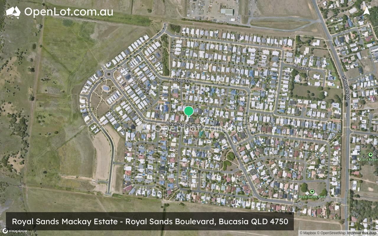 Satellite image for Royal Sands Mackay Estate - Royal Sands Boulevard, Bucasia QLD 4750