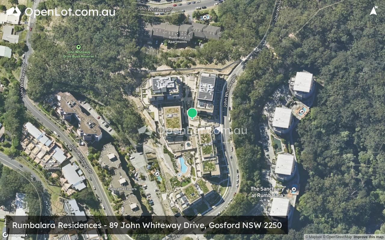Satellite image for Rumbalara Residences - 89 John Whiteway Drive, Gosford NSW 2250