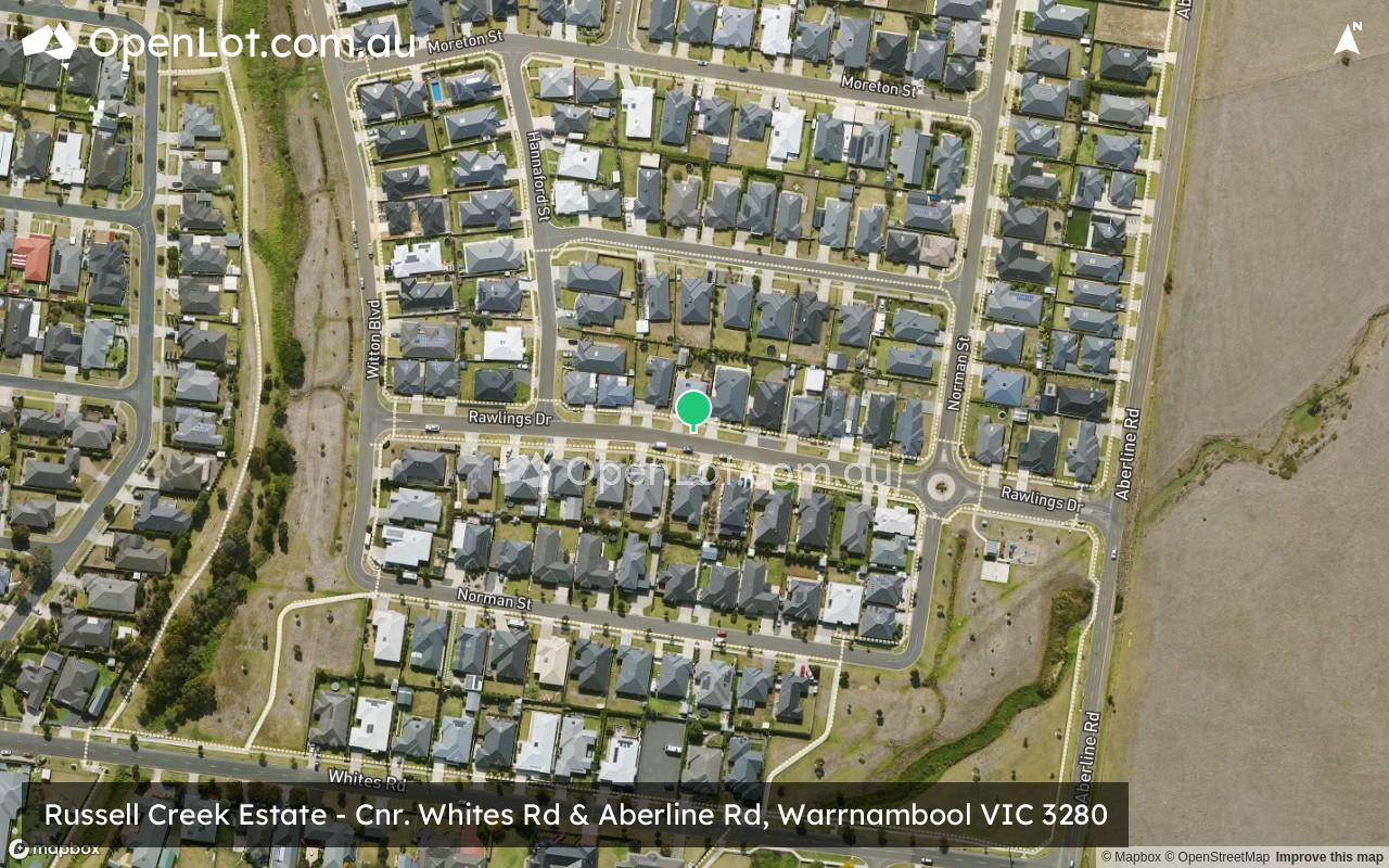 Satellite image for Russell Creek Estate - Cnr. Whites Rd & Aberline Rd, Warrnambool VIC 3280