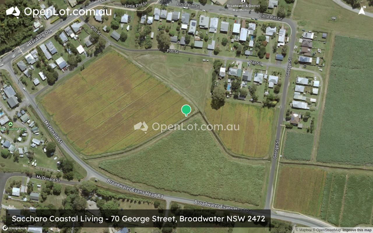 Satellite image for Saccharo Coastal Living - 70 George Street, Broadwater NSW 2472