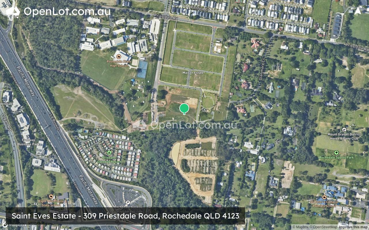 Satellite image for Saint Eves Estate - 309 Priestdale Road, Rochedale QLD 4123