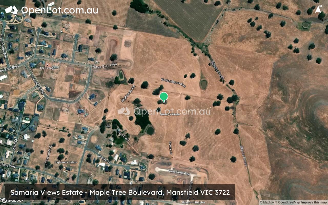 Satellite image for Samaria Views Estate - Maple Tree Boulevard, Mansfield VIC 3722