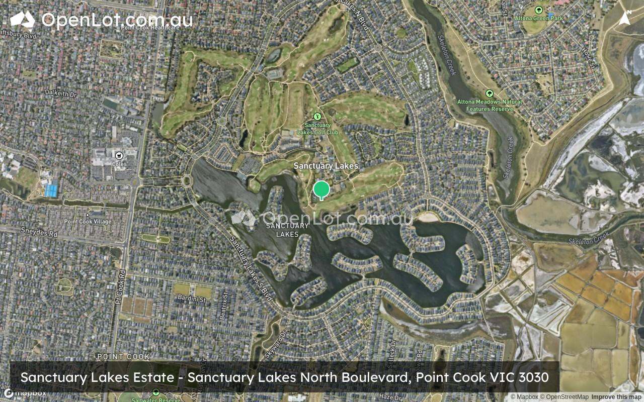 Satellite image for Sanctuary Lakes Estate - Sanctuary Lakes North Boulevard, Point Cook VIC 3030