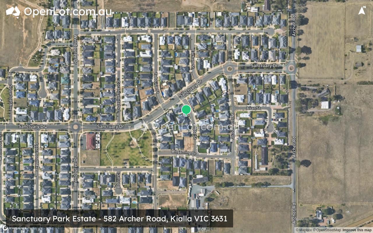 Satellite image for Sanctuary Park Estate - 582 Archer Road, Kialla VIC 3631