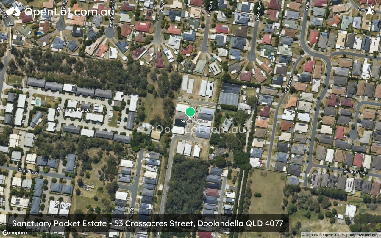 Satellite image for Sanctuary Pocket Estate - 53 Crossacres Street, Doolandella QLD 4077
