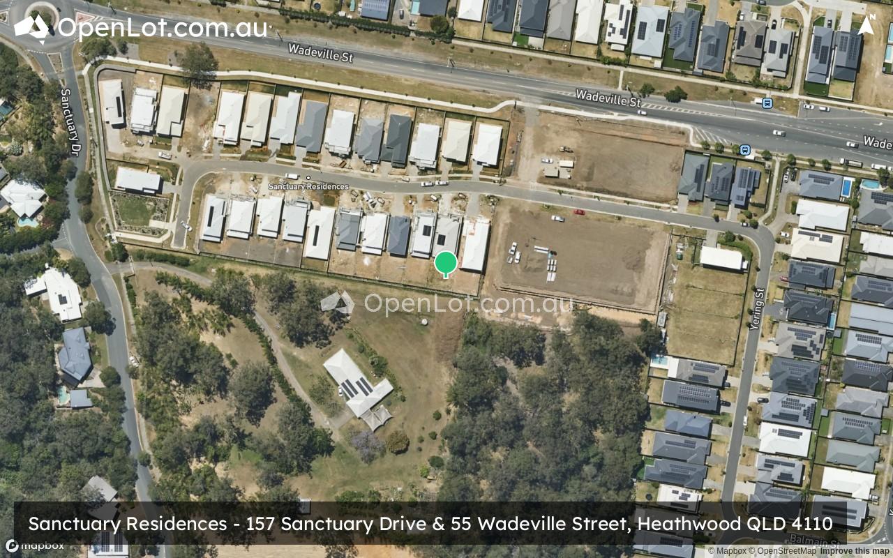 Satellite image for Sanctuary Residences - 157 Sanctuary Drive & 55 Wadeville Street, Heathwood QLD 4110