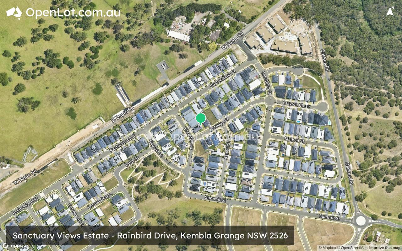 Satellite image for Sanctuary Views Estate - Rainbird Drive, Kembla Grange NSW 2526