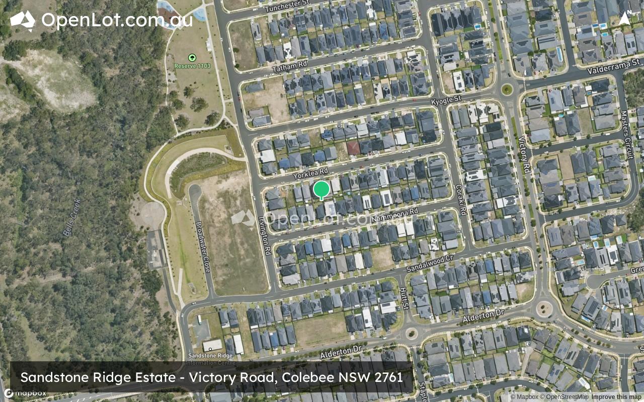 Satellite image for Sandstone Ridge Estate - Victory Road, Colebee NSW 2761