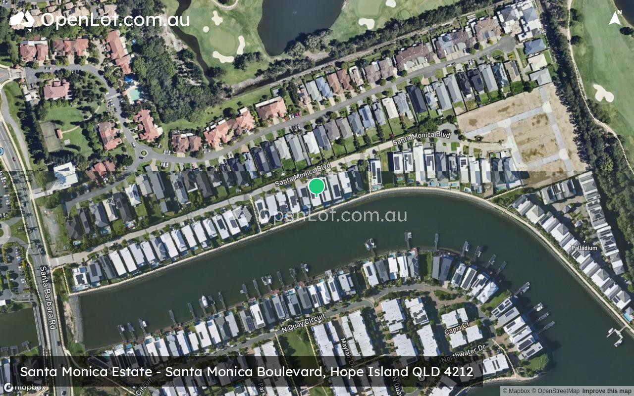 Satellite image for Santa Monica Estate - Santa Monica Boulevard, Hope Island QLD 4212