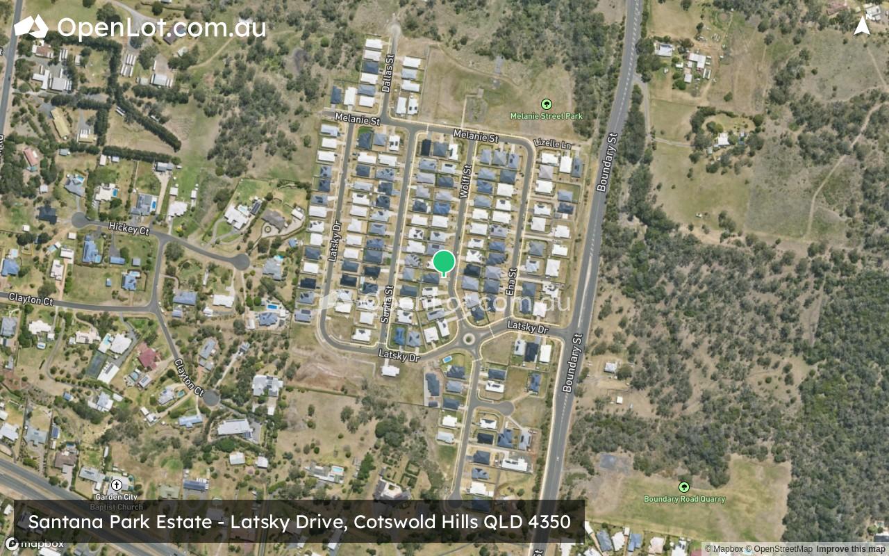 Satellite image for Santana Park Estate - Latsky Drive, Cotswold Hills QLD 4350