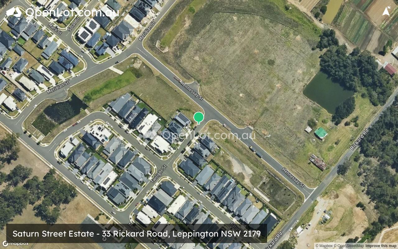 Satellite image for Saturn Street Estate - 33 Rickard Road, Leppington NSW 2179