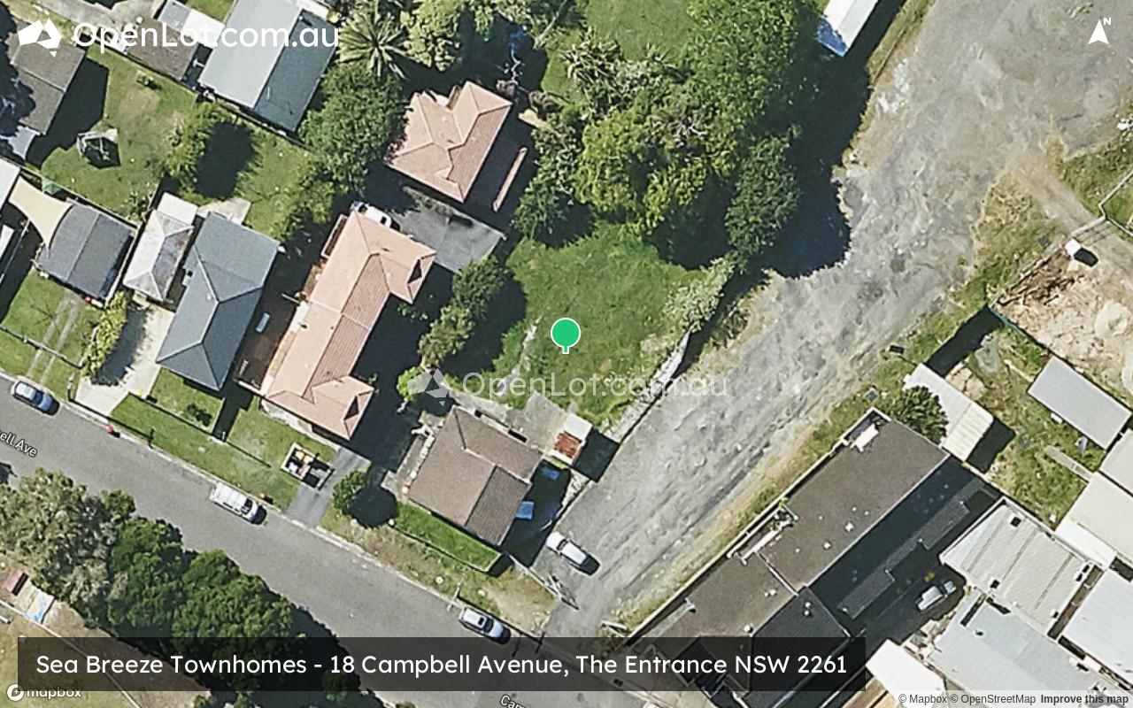 Satellite image for Sea Breeze Townhomes - 18 Campbell Avenue, The Entrance NSW 2261