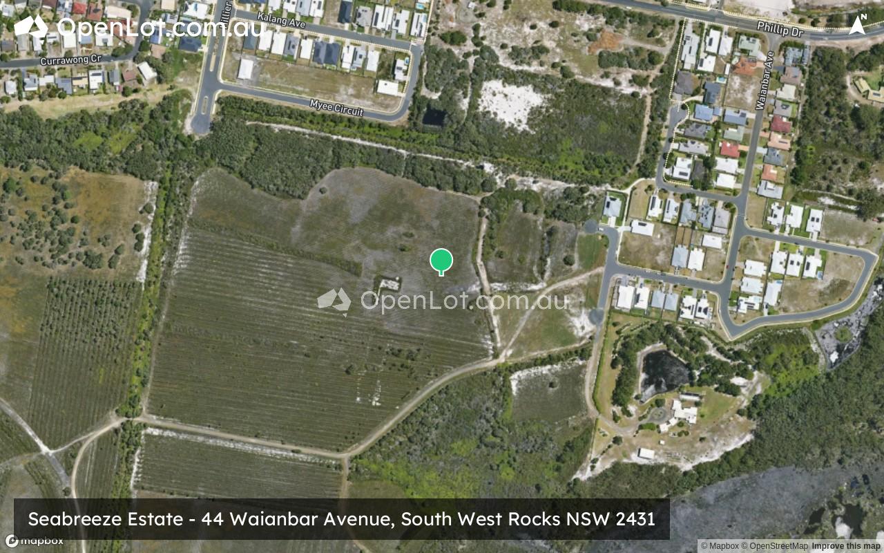 Satellite image for Seabreeze Estate - 44 Waianbar Avenue, South West Rocks NSW 2431