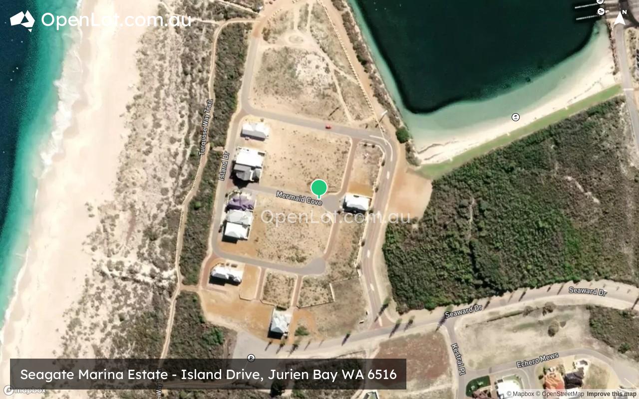Satellite image for Seagate Marina Estate - Island Drive, Jurien Bay WA 6516