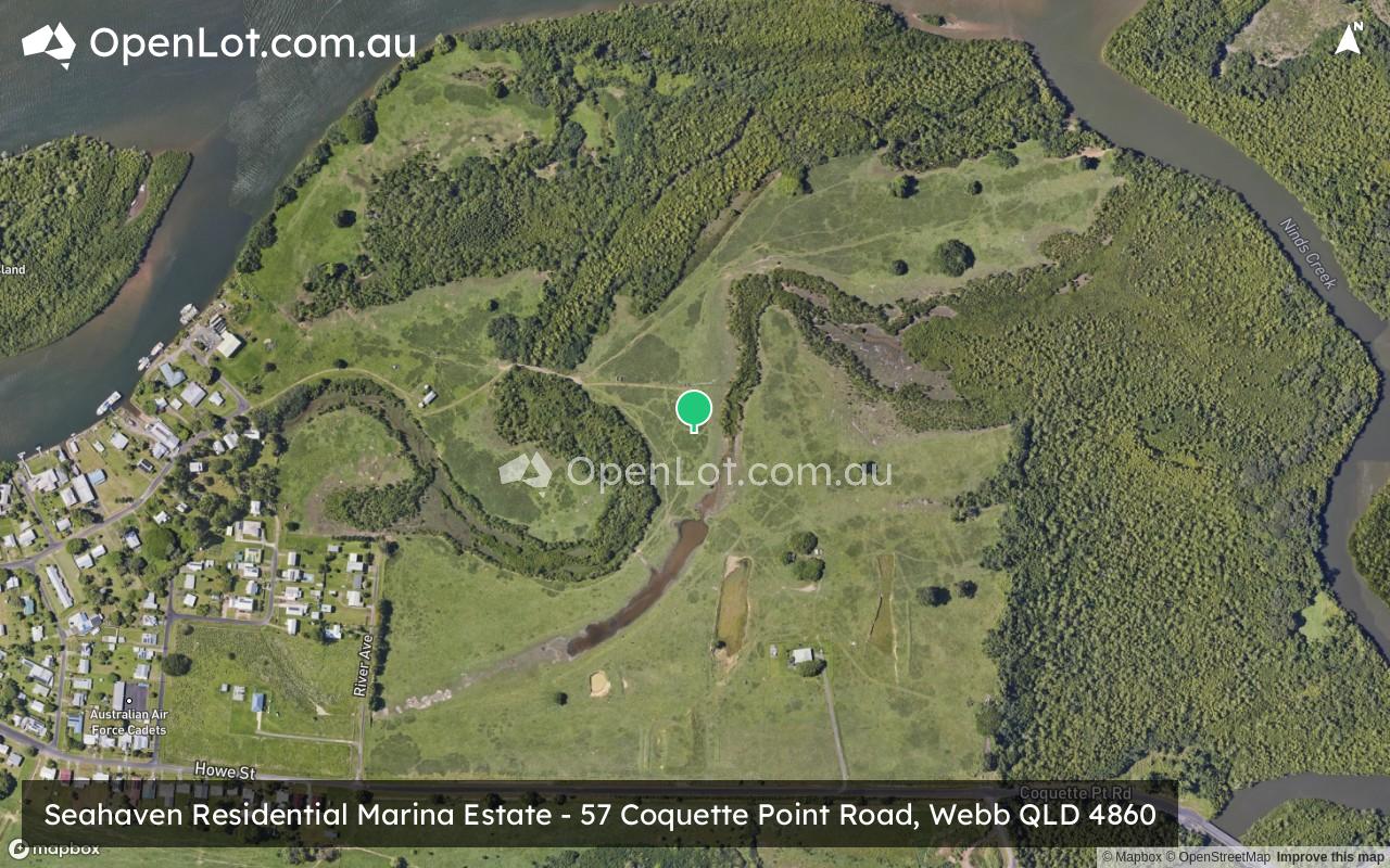 Satellite image for Seahaven Residential Marina Estate - 57 Coquette Point Road, Webb QLD 4860
