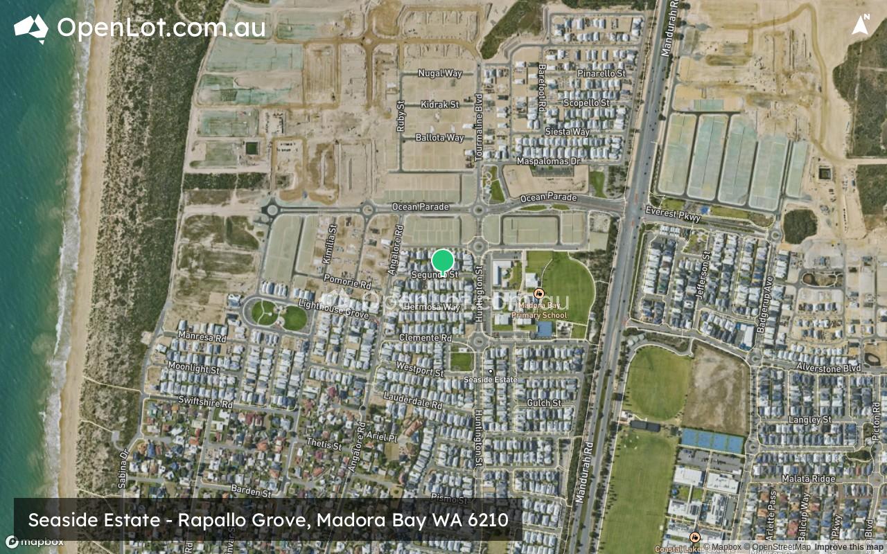 Satellite image for Seaside Estate - Rapallo Grove, Madora Bay WA 6210