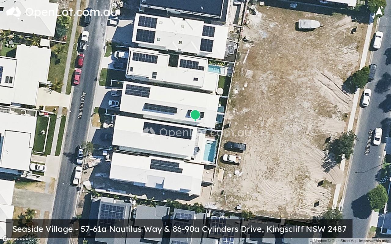 Satellite image for Seaside Village - 57-61a Nautilus Way & 86-90a Cylinders Drive, Kingscliff NSW 2487