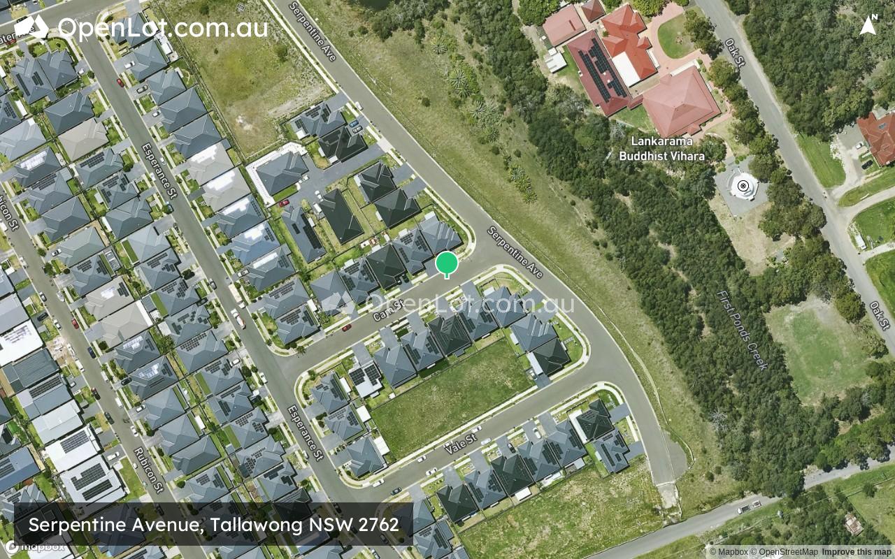 Satellite image for Serpentine Avenue, Tallawong NSW 2762