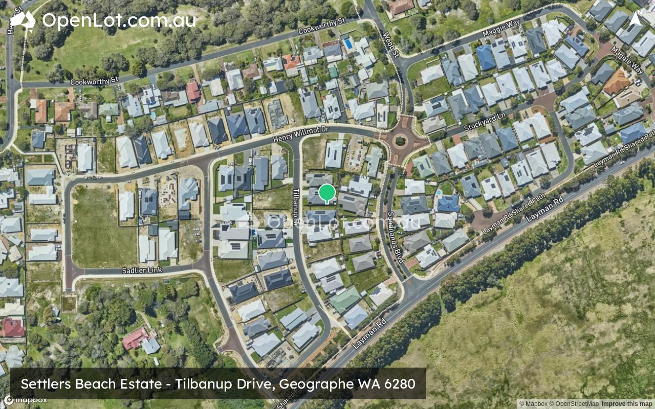 Satellite image for Settlers Beach Estate - Tilbanup Drive, Geographe WA 6280