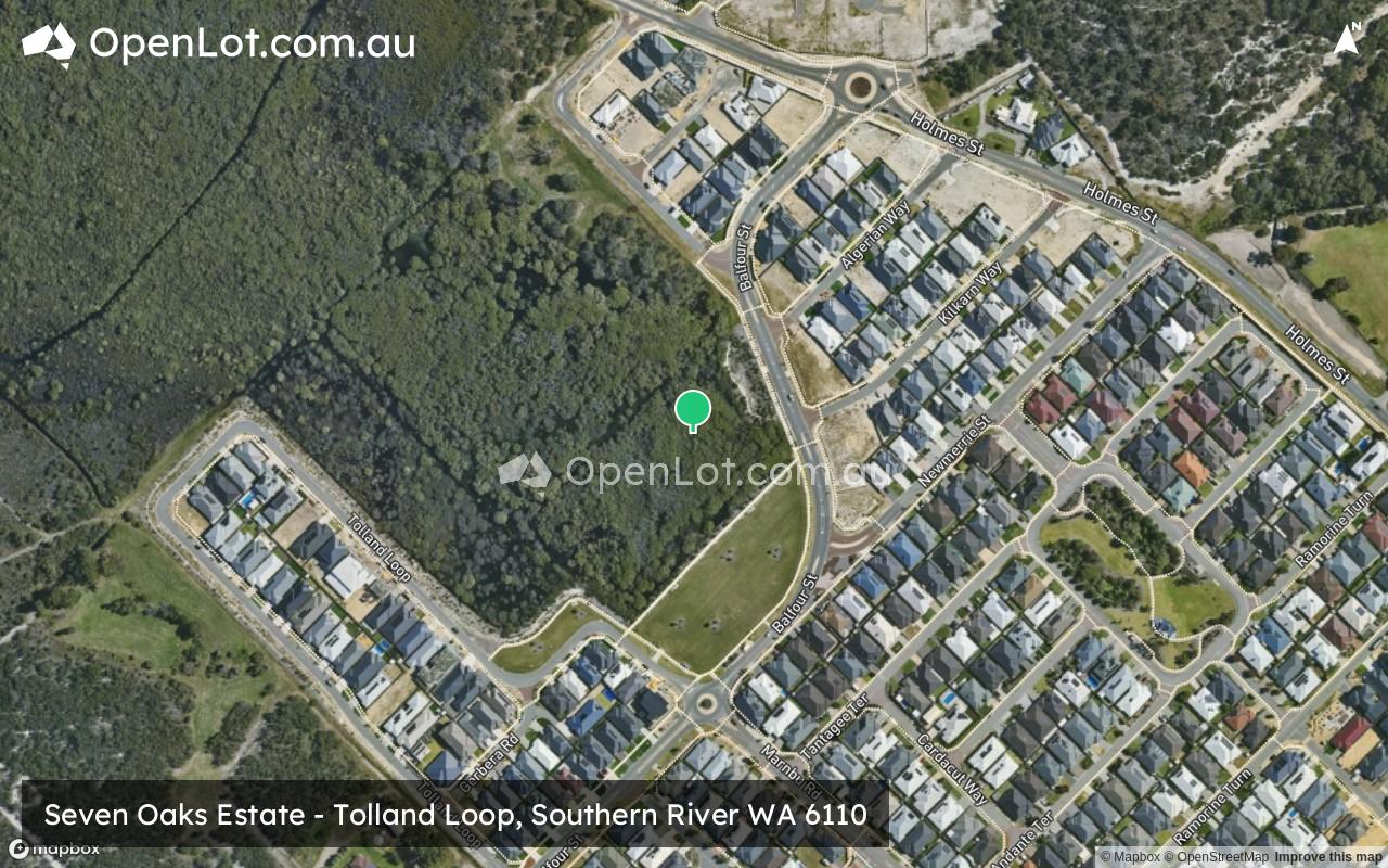 Satellite image for Seven Oaks Estate - Tolland Loop, Southern River WA 6110