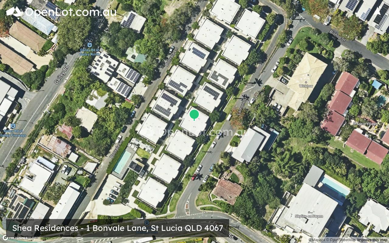 Satellite image for Shea Residences - 1 Bonvale Lane, St Lucia QLD 4067