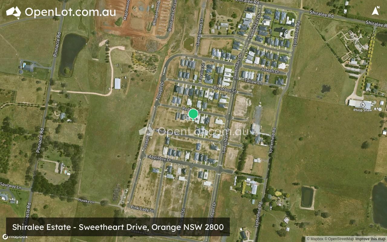 Satellite image for Shiralee Estate - Sweetheart Drive, Orange NSW 2800