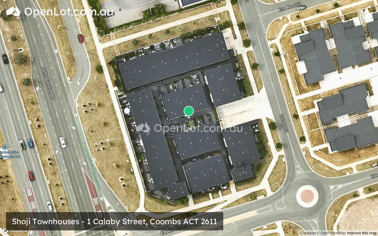 Satellite image for Shoji Townhouses - 1 Calaby Street, Coombs ACT 2611