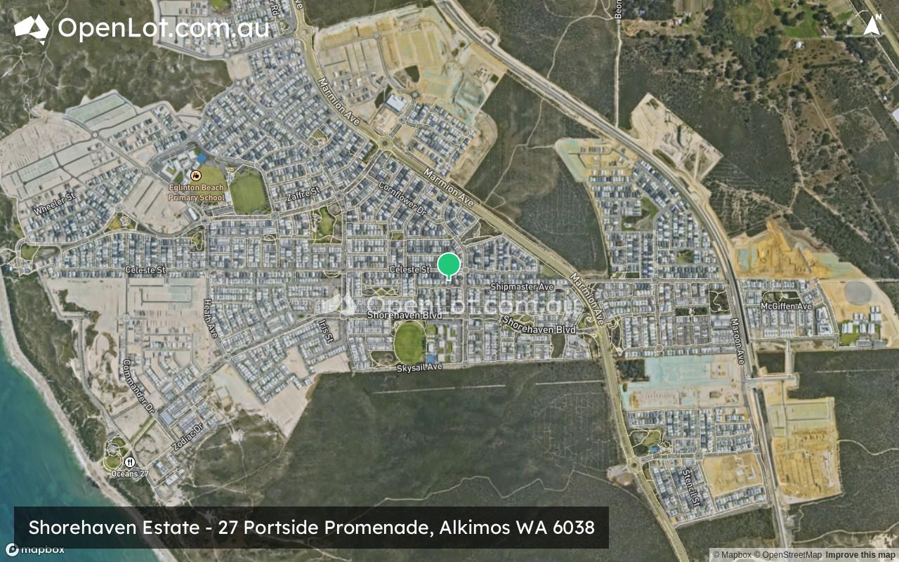 Satellite image for Shorehaven Estate - 27 Portside Promenade, Alkimos WA 6038
