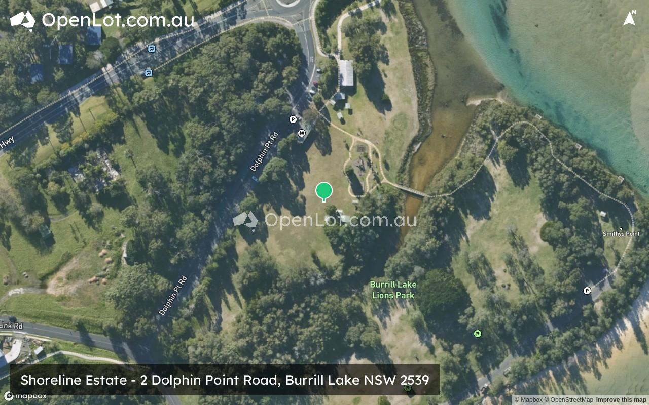 Satellite image for Shoreline Estate - 2 Dolphin Point Road, Burrill Lake NSW 2539