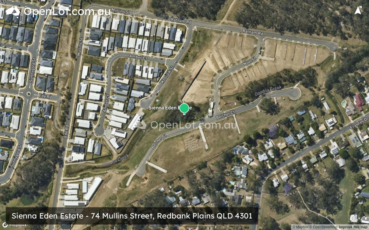 Satellite image for Sienna Eden Estate - 74 Mullins Street, Redbank Plains QLD 4301