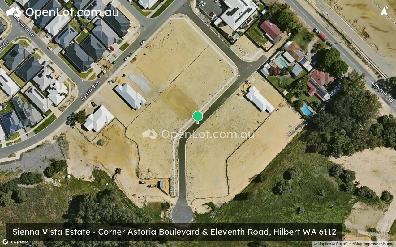 Satellite image for Sienna Vista Estate - Corner Astoria Boulevard & Eleventh Road, Hilbert WA 6112
