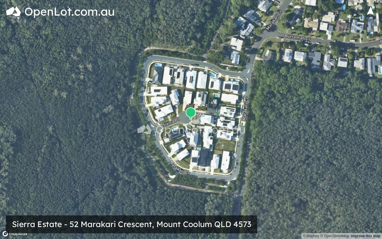 Satellite image for Sierra Estate - 52 Marakari Crescent, Mount Coolum QLD 4573