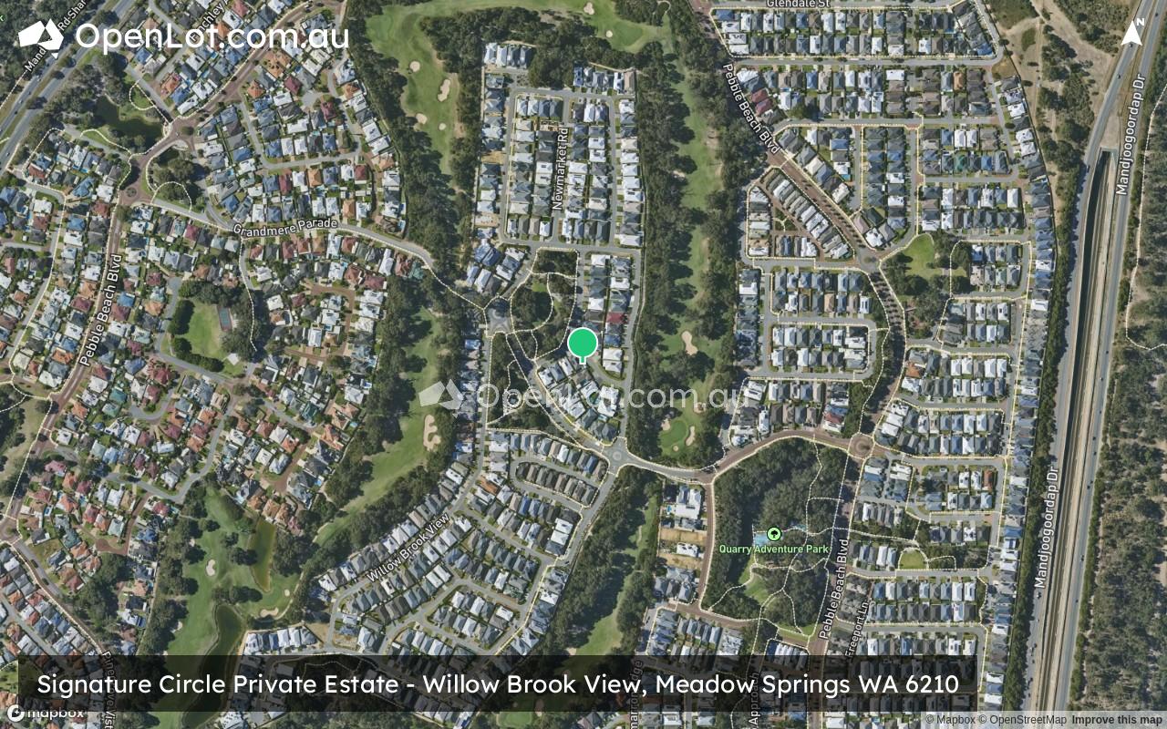Satellite image for Signature Circle Private Estate - Willow Brook View, Meadow Springs WA 6210