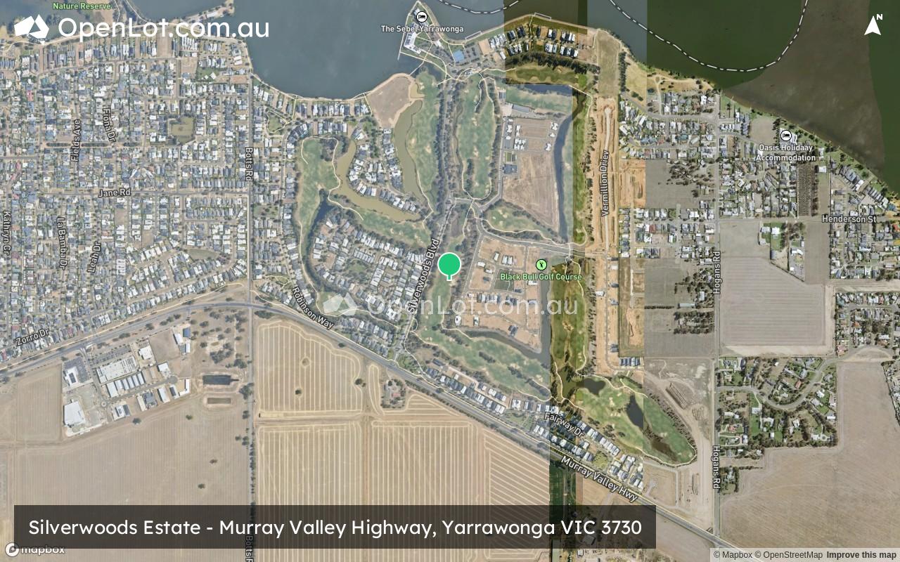 Satellite image for Silverwoods Estate - Murray Valley Highway, Yarrawonga VIC 3730