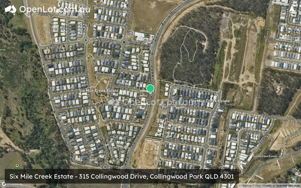 Satellite image for Six Mile Creek Estate - 315 Collingwood Drive, Collingwood Park QLD 4301