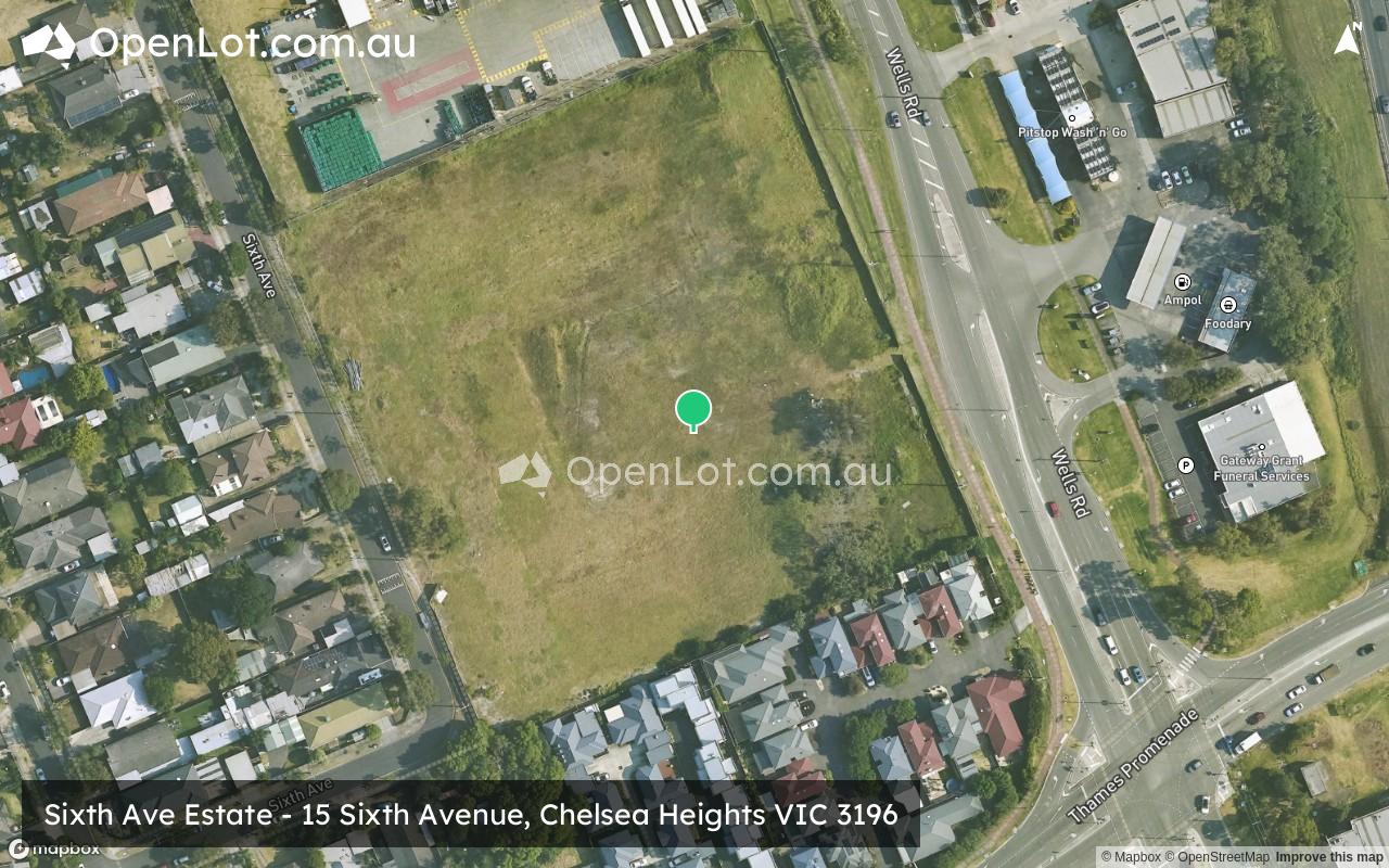 Satellite image for Sixth Ave Estate - 15 Sixth Avenue, Chelsea Heights VIC 3196