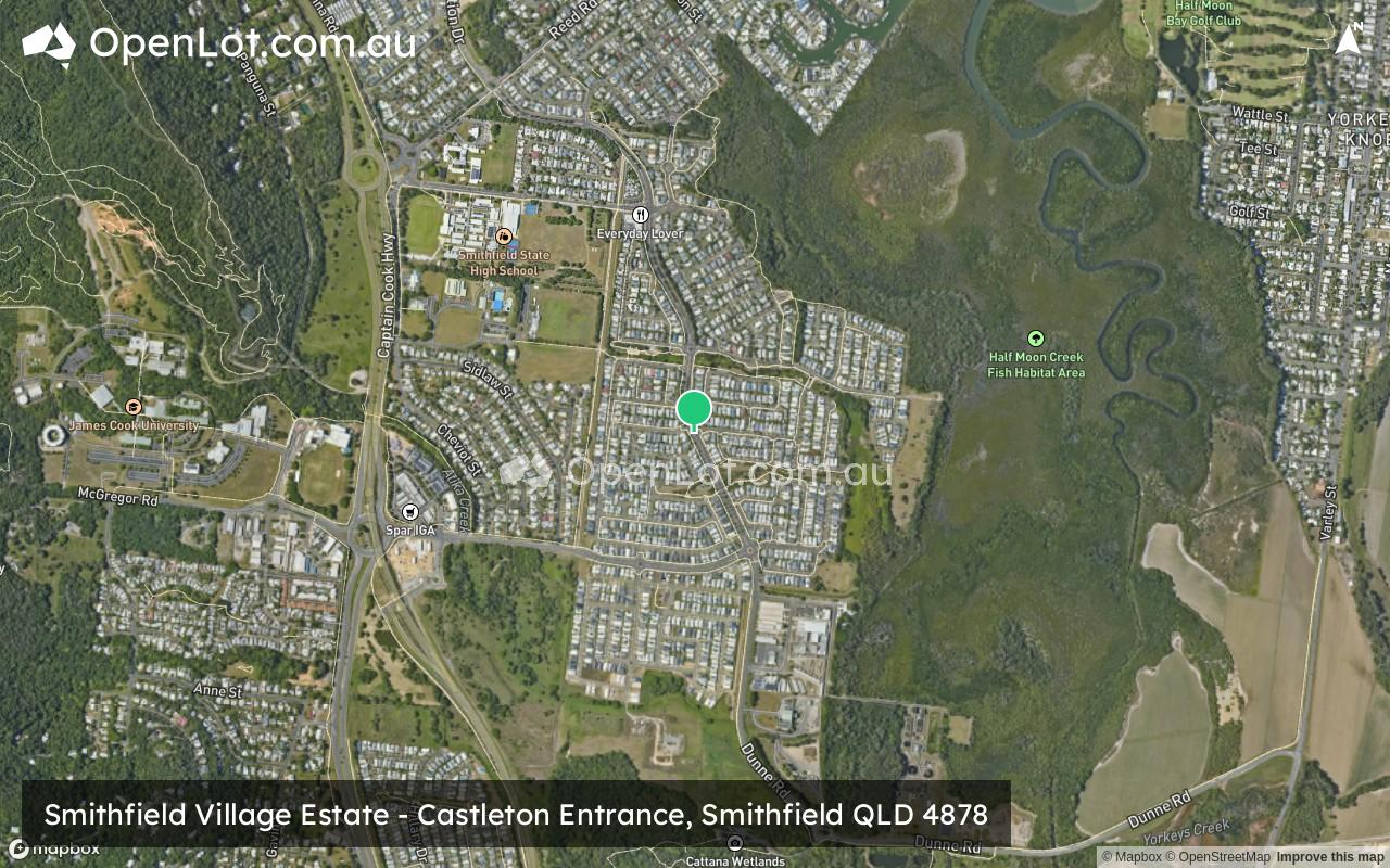 Satellite image for Smithfield Village Estate - Castleton Entrance, Smithfield QLD 4878