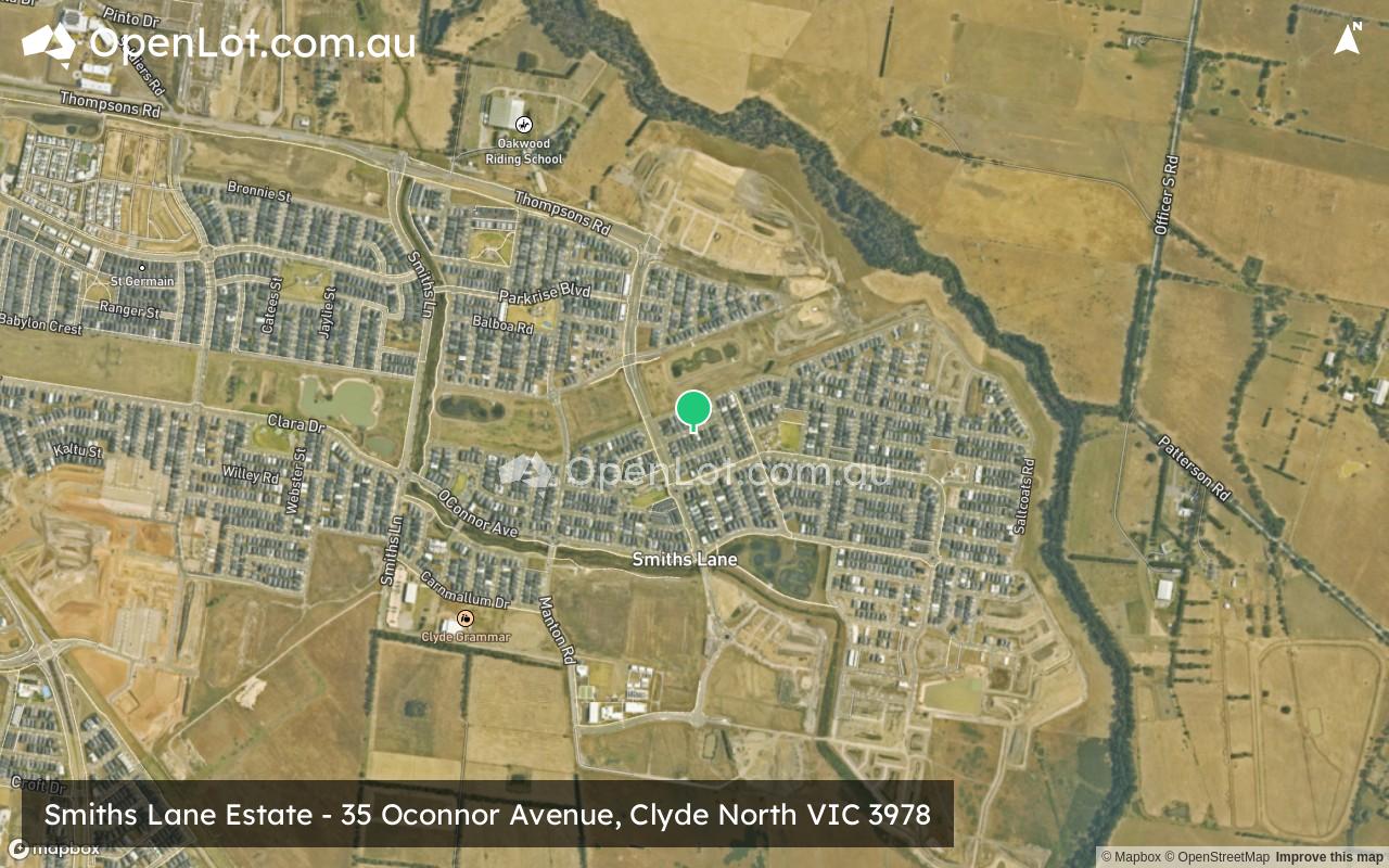 Satellite image for Smiths Lane Estate - 35 Oconnor Avenue, Clyde North VIC 3978
