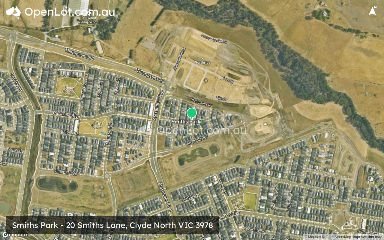 Satellite image for Smiths Park - 20 Smiths Lane, Clyde North VIC 3978