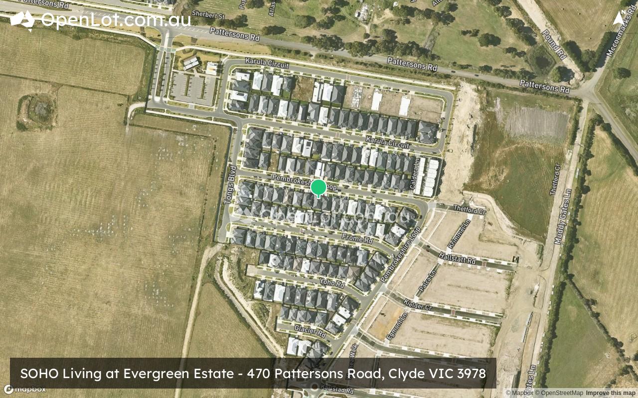 Satellite image for SOHO Living at Evergreen Estate - 470 Pattersons Road, Clyde VIC 3978