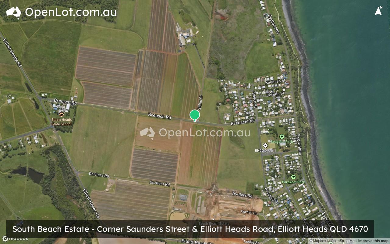 Satellite image for South Beach Estate - Corner Saunders Street & Elliott Heads Road, Elliott Heads QLD 4670