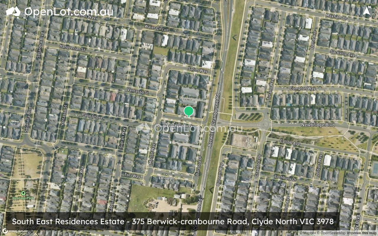 Satellite image for South East Residences Estate - 375 Berwick-cranbourne Road, Clyde North VIC 3978