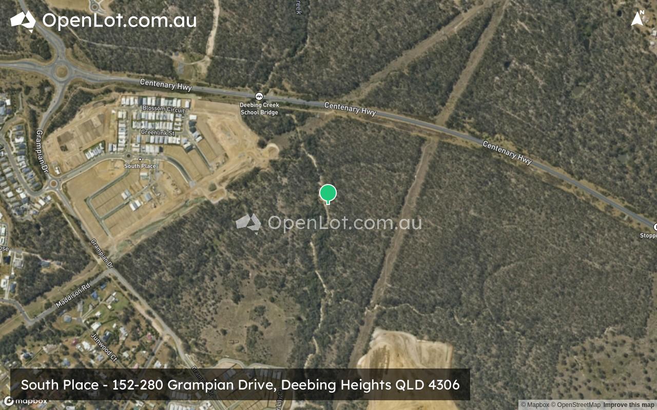 Satellite image for South Place - 152-280 Grampian Drive, Deebing Heights QLD 4306