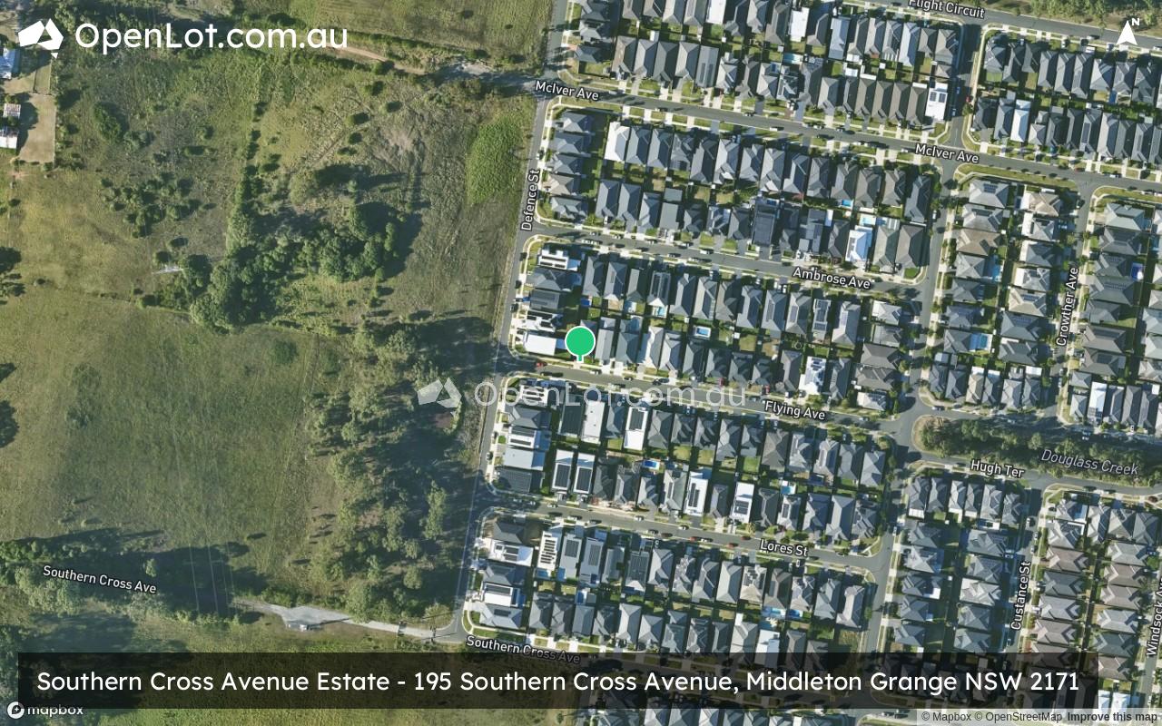 Satellite image for Southern Cross Avenue Estate - 195 Southern Cross Avenue, Middleton Grange NSW 2171