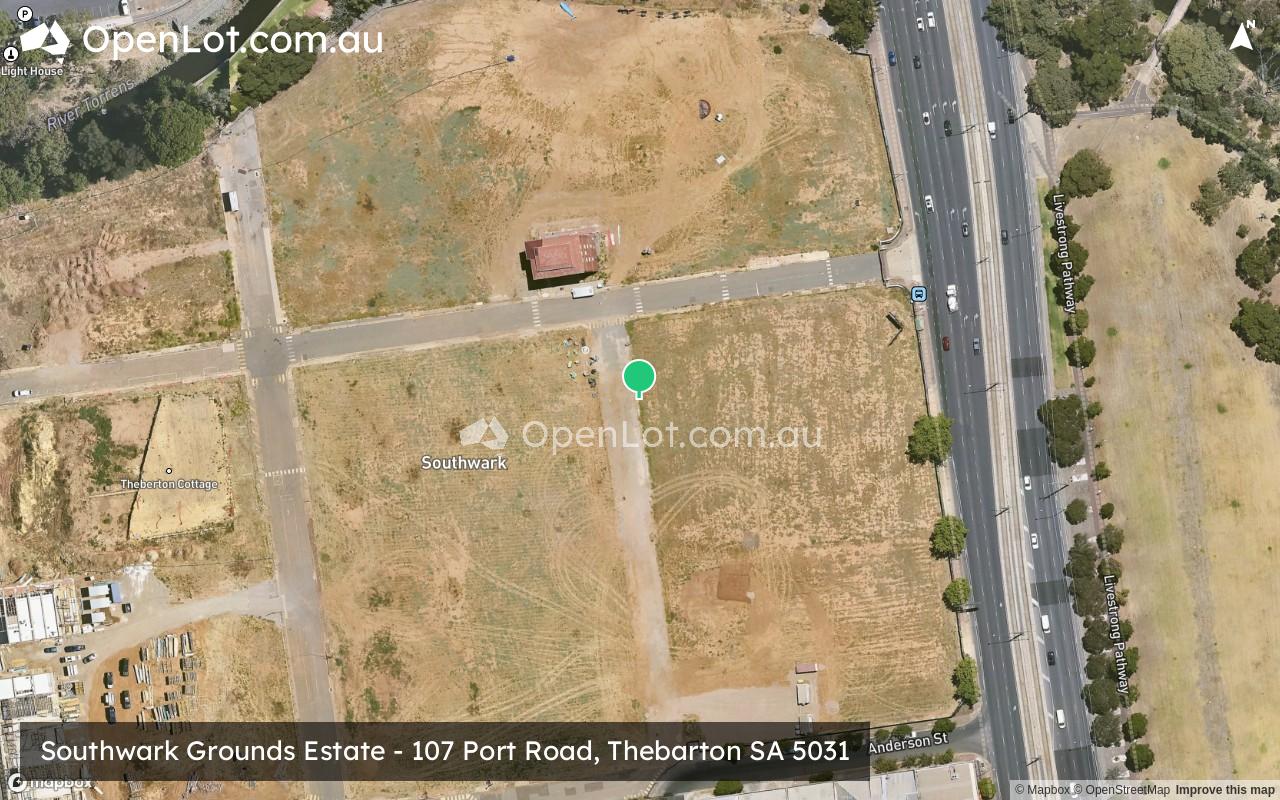 Satellite image for Southwark Grounds Estate - 107 Port Road, Thebarton SA 5031