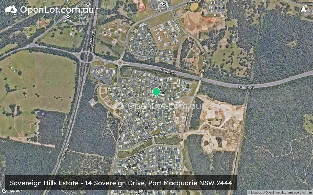 Satellite image for Sovereign Hills Estate - Oxley Highway, Thrumster NSW 2444