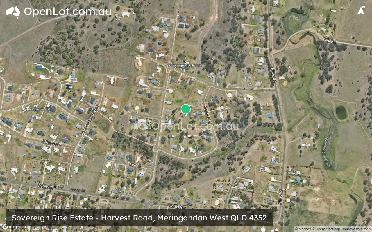 Satellite image for Sovereign Rise Estate - Harvest Road, Meringandan West QLD 4352