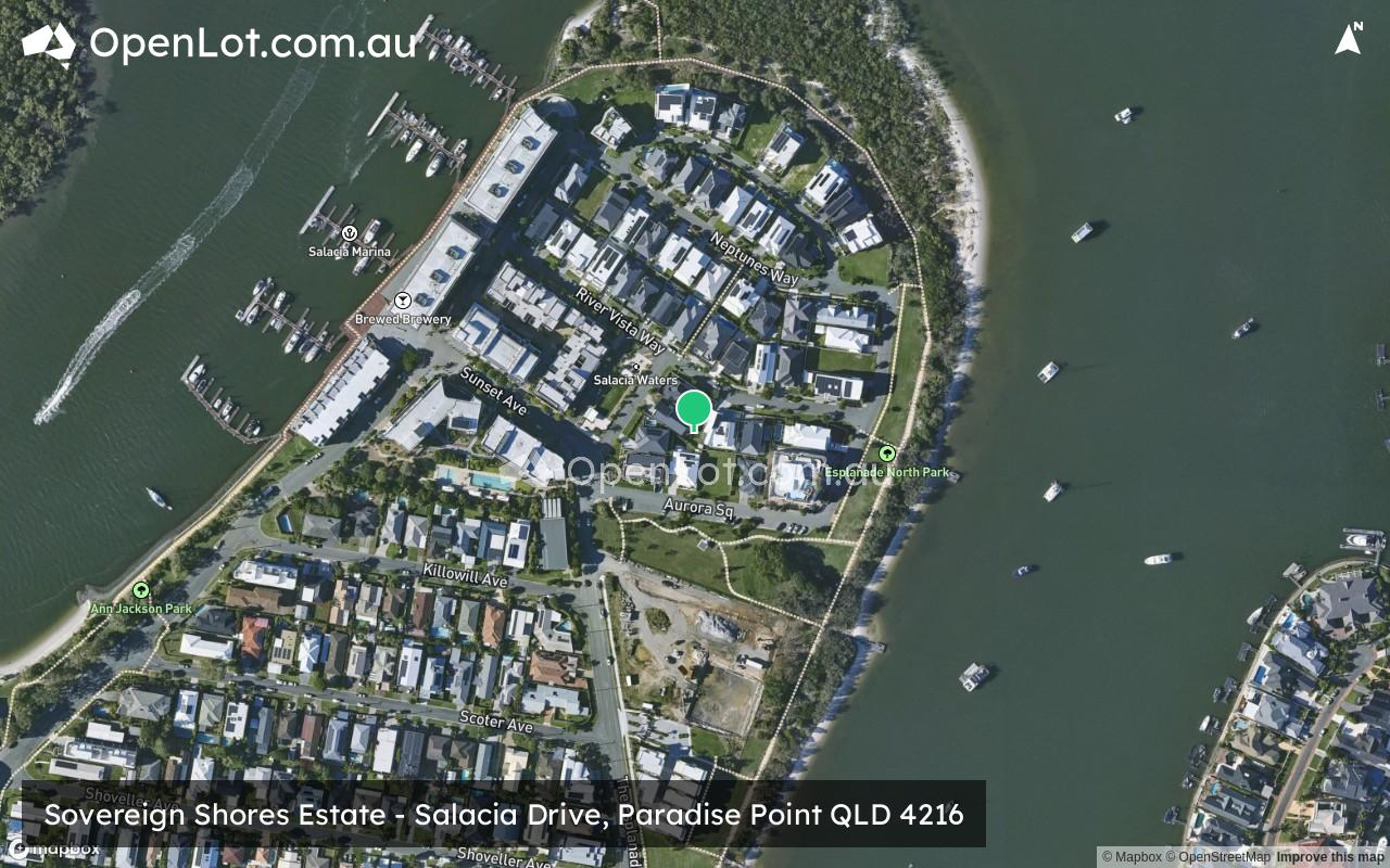 Satellite image for Sovereign Shores Estate - Salacia Drive, Paradise Point QLD 4216